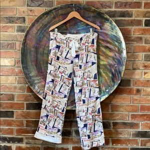 J.Crew Winter Postcards Pajama Pants Sz S